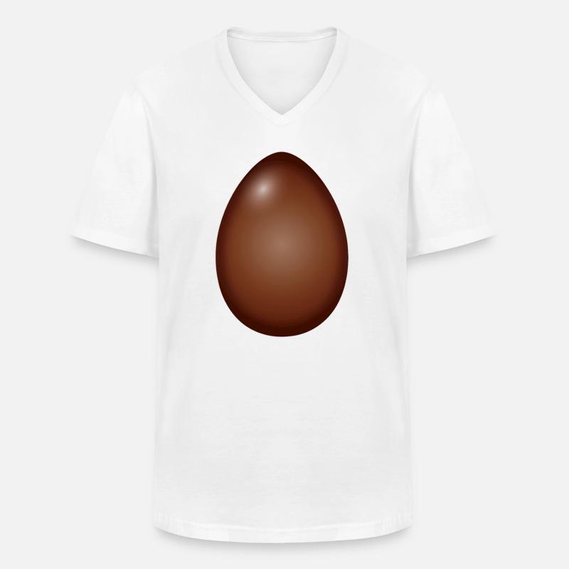 Chocolate Easter egg classic and simple - Men's V-Neck T-Shirt - white