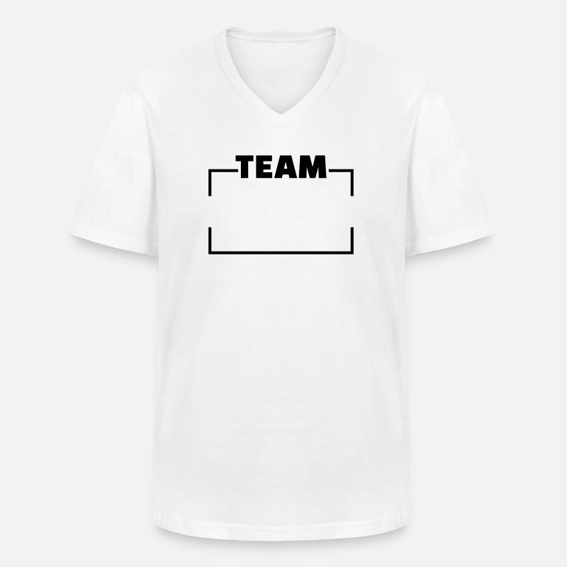Team - Männer-T-Shirt mit V-Ausschnitt - Weiß