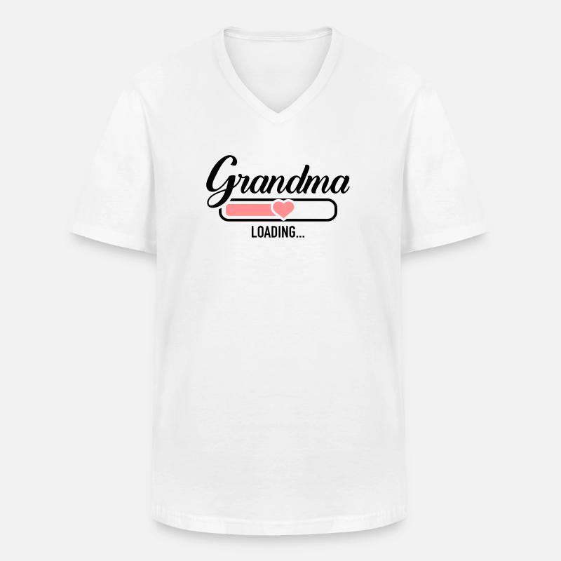 Oma - Männer-T-Shirt mit V-Ausschnitt - Weiß