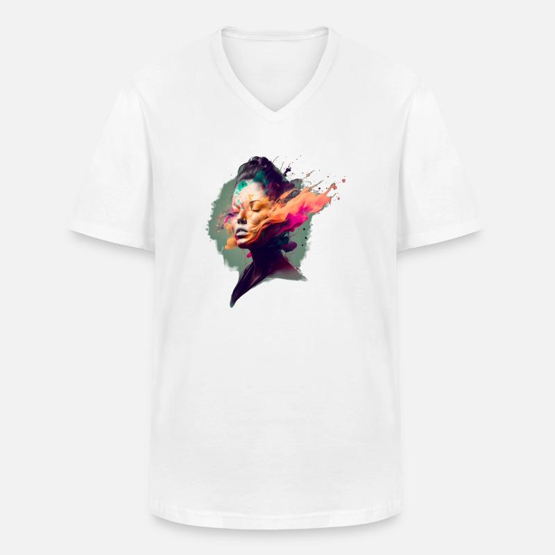 Cybergirl Farb-Explusion! - Männer-T-Shirt mit V-Ausschnitt - Weiß