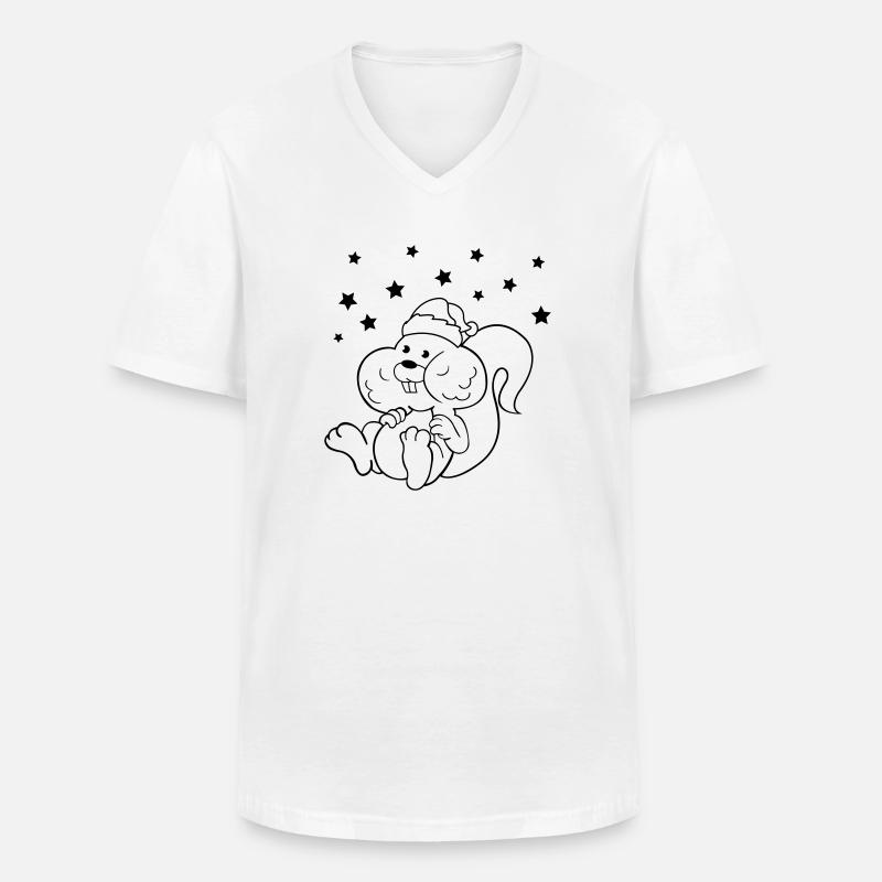 Weihnachts Einhörnchen - Männer-T-Shirt mit V-Ausschnitt - Weiß