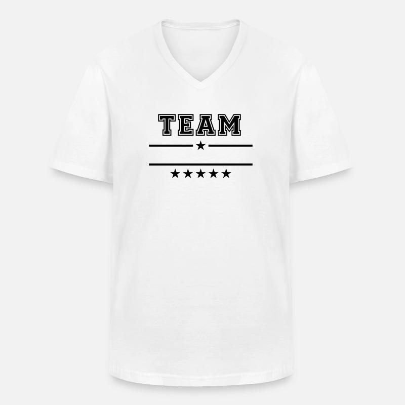 Team - Männer-T-Shirt mit V-Ausschnitt - Weiß