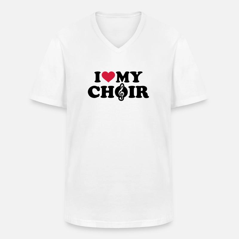 Chor - Männer-T-Shirt mit V-Ausschnitt - Weiß