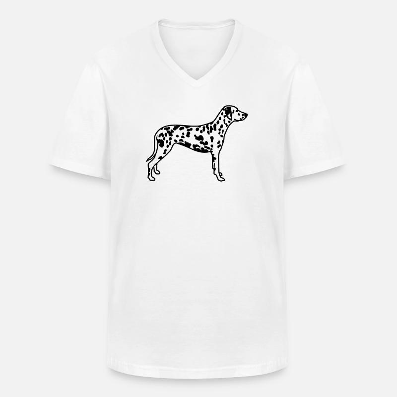 Dalmatiner - Männer-T-Shirt mit V-Ausschnitt - Weiß