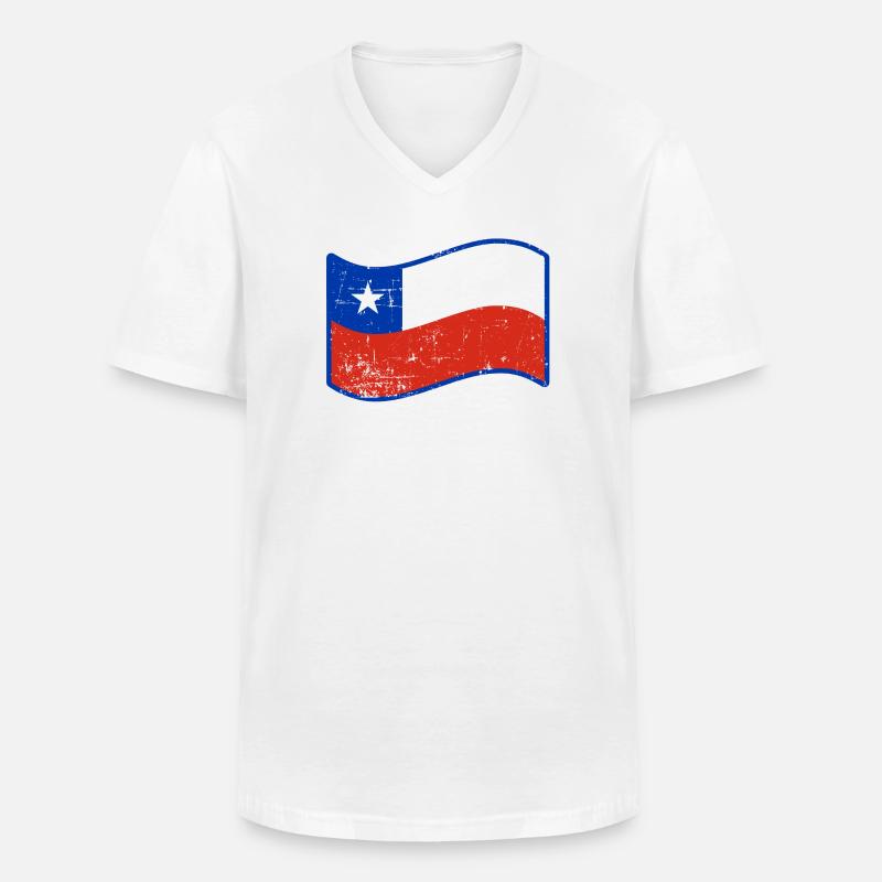 Chile - Männer-T-Shirt mit V-Ausschnitt - Weiß