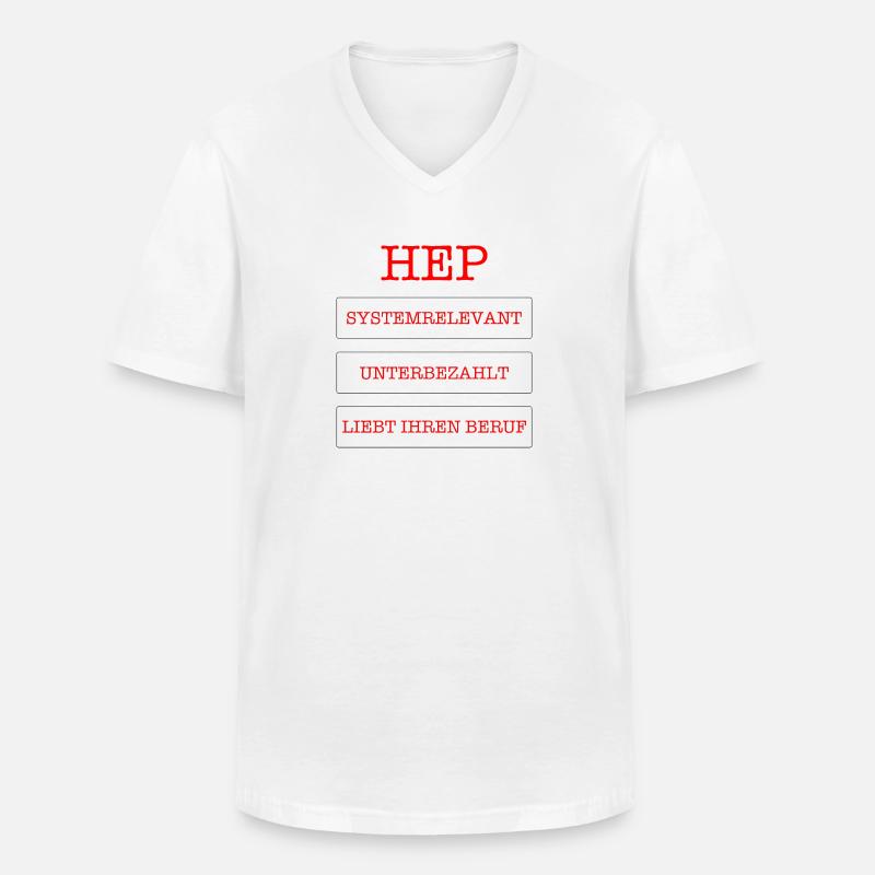 Heilerziehungspfleger Systemrelevant - Männer-T-Shirt mit V-Ausschnitt - Weiß