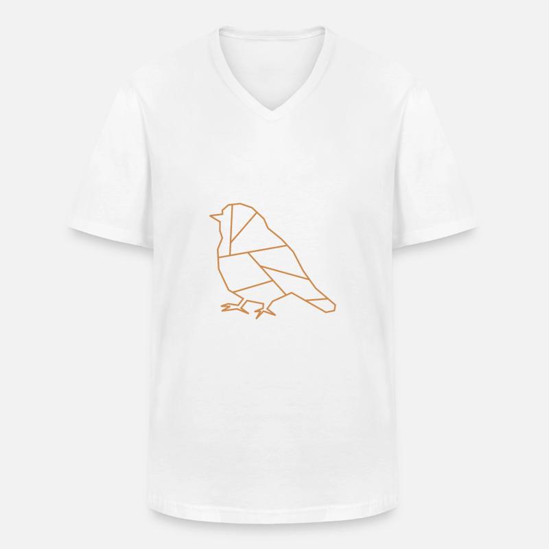 Vogel | Tier | Logo | Spatz - Männer-T-Shirt mit V-Ausschnitt - Weiß