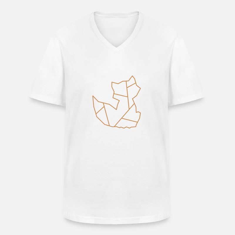 Fuchs | Tier | Logo | Fox - Männer-T-Shirt mit V-Ausschnitt - Weiß