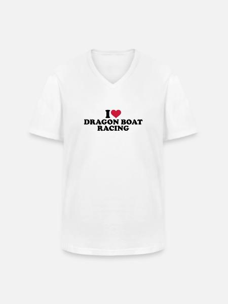 dragon boat - Klassisk herre T-shirt med V-udskæring - hvid