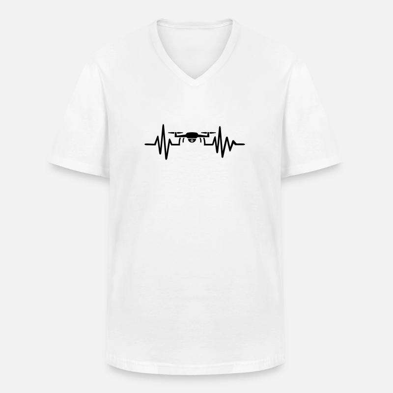 Drohne - Männer-T-Shirt mit V-Ausschnitt - Weiß