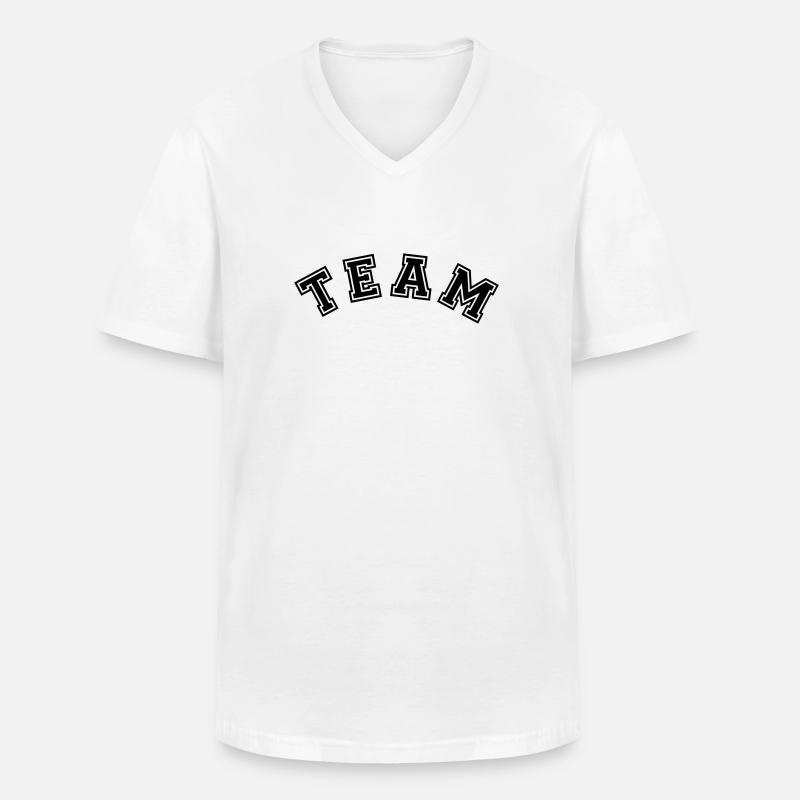 Team - Männer-T-Shirt mit V-Ausschnitt - Weiß