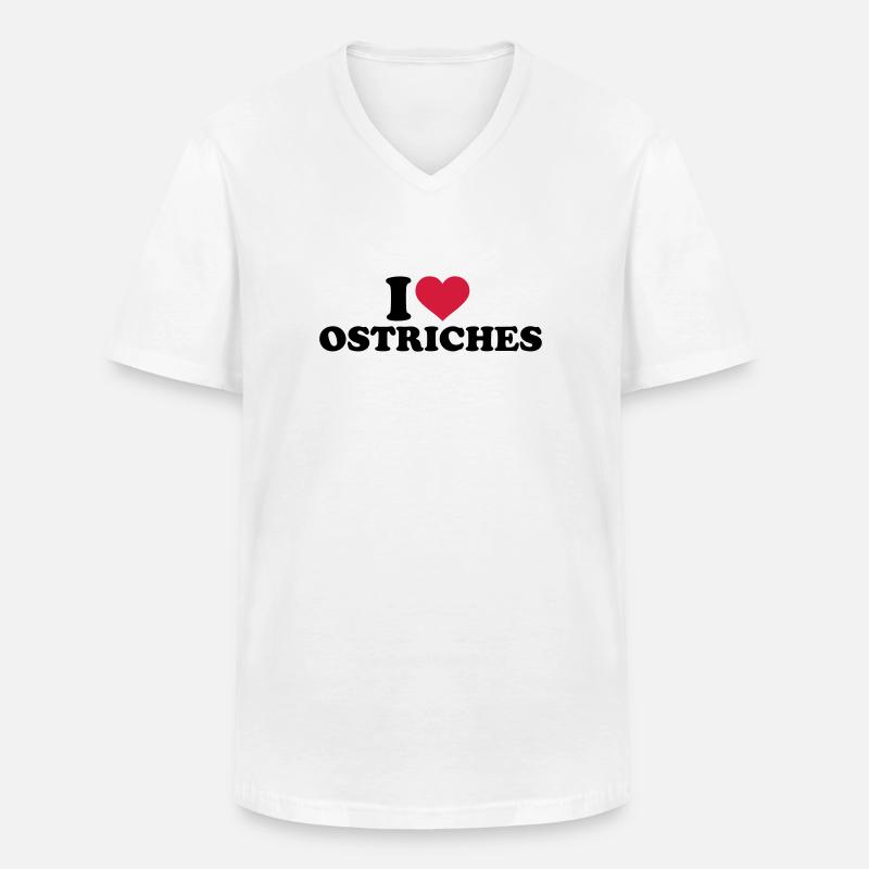 Strauß - Männer-T-Shirt mit V-Ausschnitt - Weiß