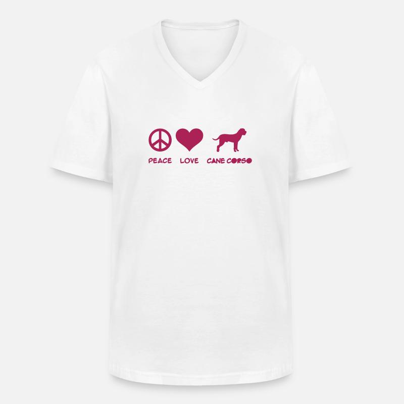 Cane Corso - Männer-T-Shirt mit V-Ausschnitt - Weiß