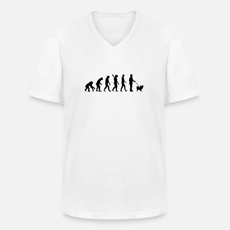 Papillon - Männer-T-Shirt mit V-Ausschnitt - Weiß