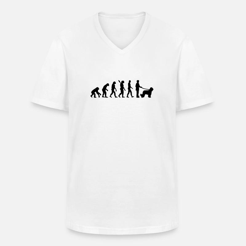 Briard - Männer-T-Shirt mit V-Ausschnitt - Weiß