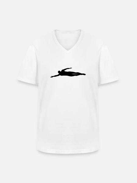 swim - Men's V-Neck T-Shirt - white