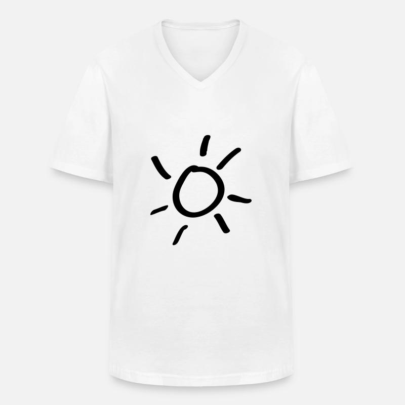 sonne - Männer-T-Shirt mit V-Ausschnitt - Weiß