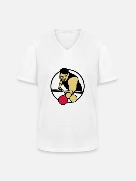 billard_3c - Men's V-Neck T-Shirt - white