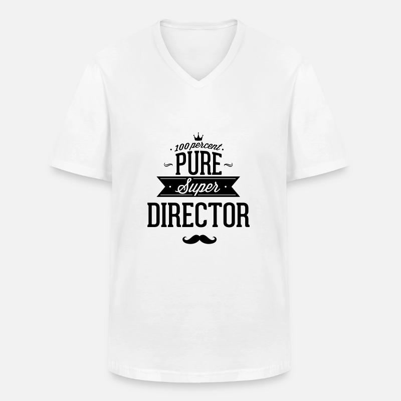 100 Prozent Direktor - Männer-T-Shirt mit V-Ausschnitt - Weiß