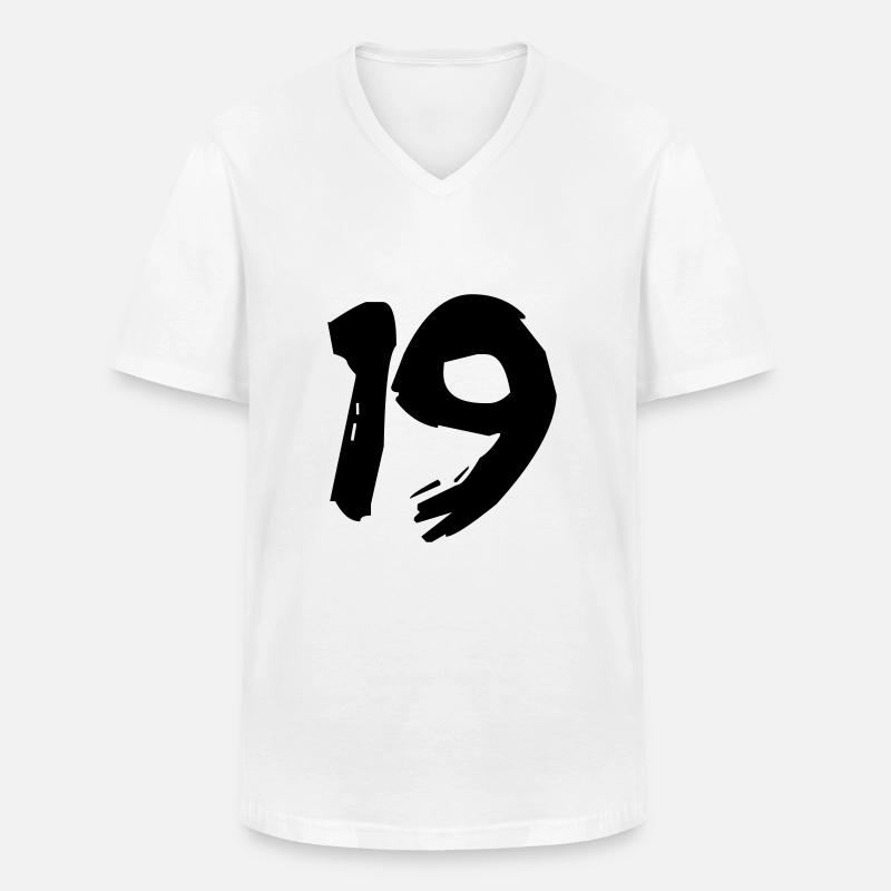 Brushed 19 - Männer-T-Shirt mit V-Ausschnitt - Weiß