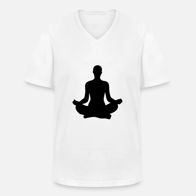 yoga - Männer-T-Shirt mit V-Ausschnitt - Weiß