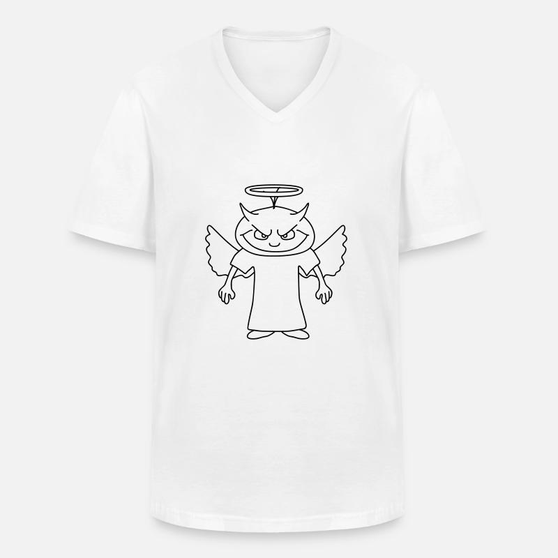 Devil - Männer-T-Shirt mit V-Ausschnitt - Weiß