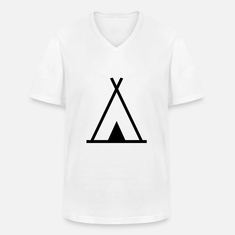 Zelt - Männer-T-Shirt mit V-Ausschnitt - Weiß