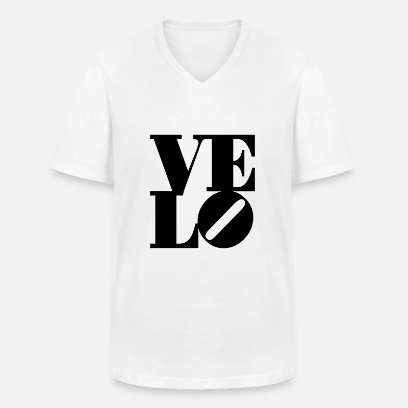 LOVE VELO 1farbig - Männer-T-Shirt mit V-Ausschnitt - Weiß