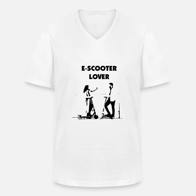 E-Scooter E-Roller Scooter - Männer-T-Shirt mit V-Ausschnitt - Weiß