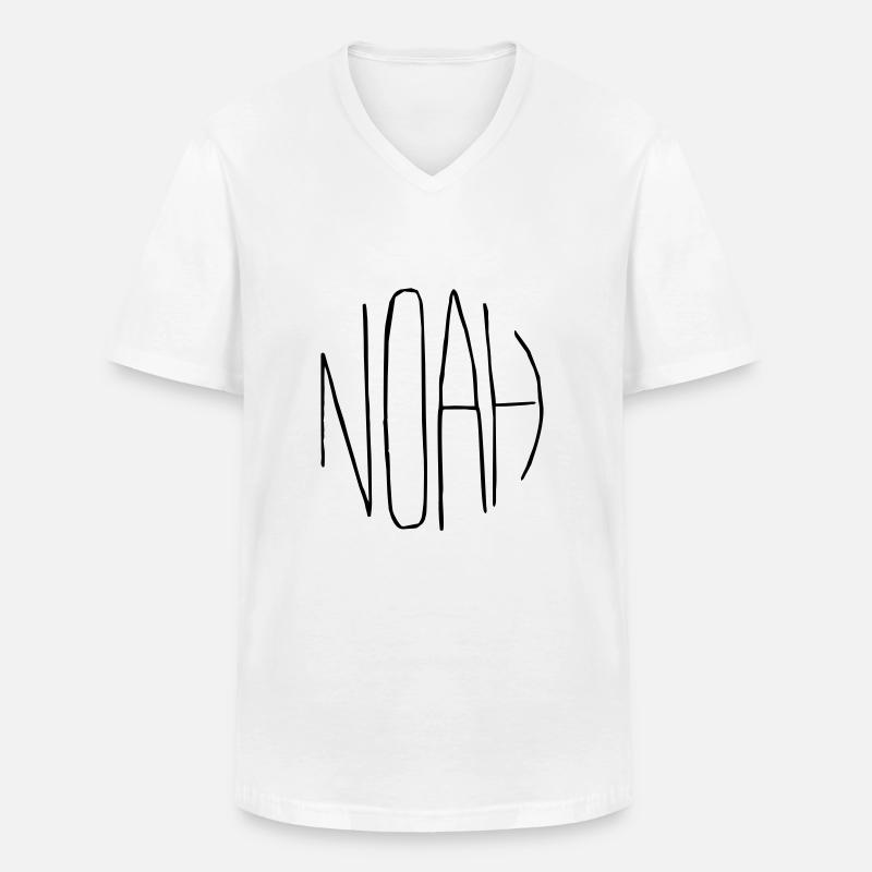 Noè - Maglietta da uomo classica con scollo a V - bianco