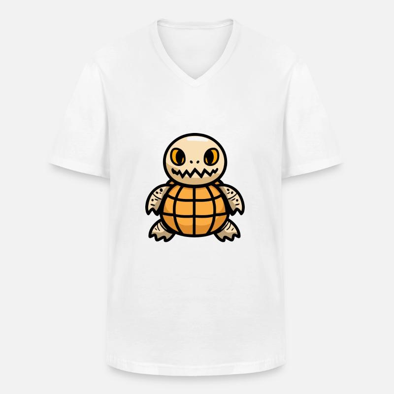 Schildkröte Halloween Comic - Männer-T-Shirt mit V-Ausschnitt - Weiß