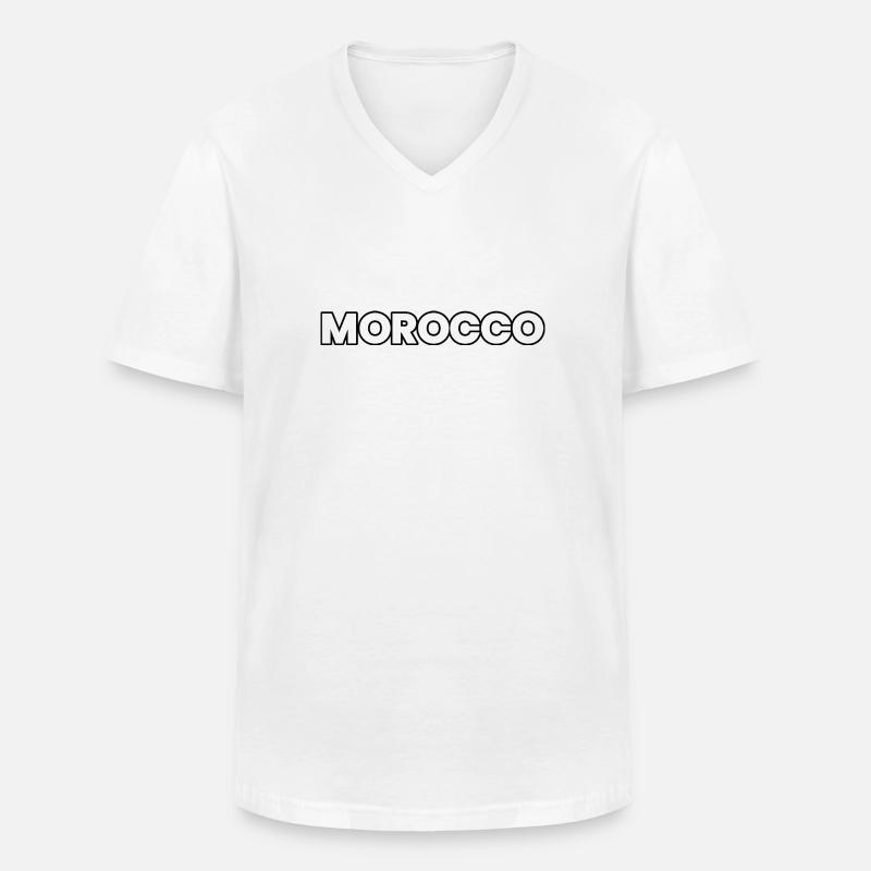 Marokko - Männer-T-Shirt mit V-Ausschnitt - Weiß