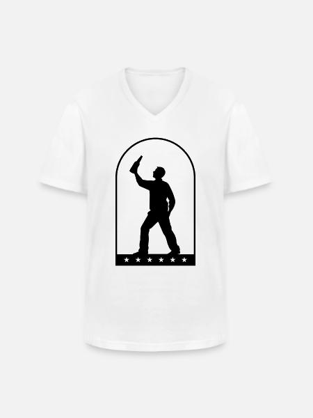 Drinking Bottle of Beer - Men's V-Neck T-Shirt - white