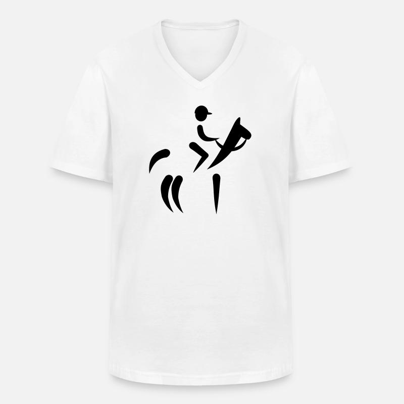 Reiten - Männer-T-Shirt mit V-Ausschnitt - Weiß