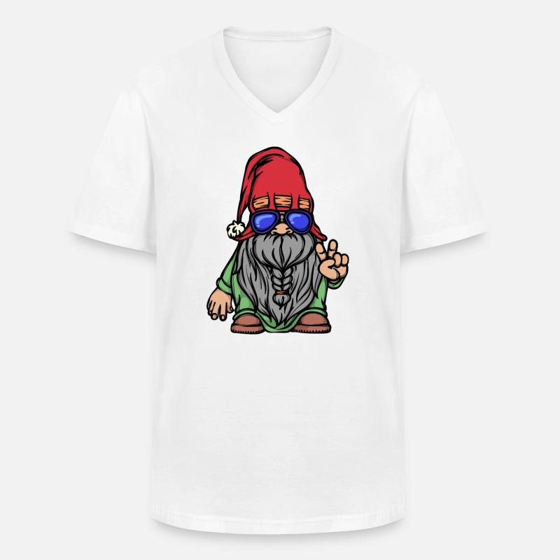 Bart Vollbart Gesichtsbehaarung Bartfrisur - Männer-T-Shirt mit V-Ausschnitt - Weiß