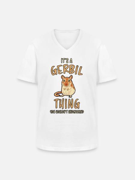 Gerbil Saying Mouse Funny Gerbils Gift - Men's V-Neck T-Shirt - white