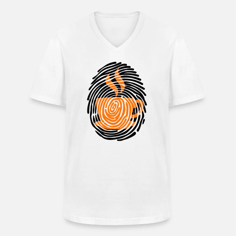 Kaffee Koffein Kaffeetrinker Kaffeeliebhaber - Männer-T-Shirt mit V-Ausschnitt - Weiß