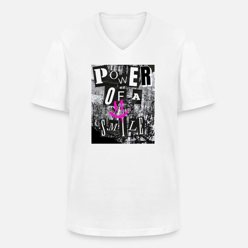 Die Kraft eines Lächelns - Männer-T-Shirt mit V-Ausschnitt - Weiß