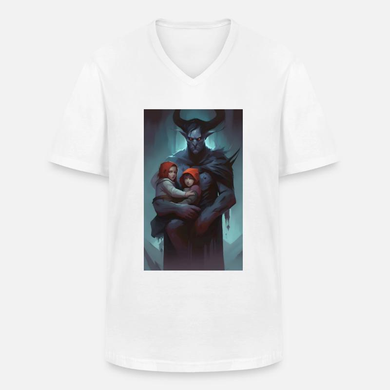 Dunkles Monster Kind Wächter - Männer-T-Shirt mit V-Ausschnitt - Weiß