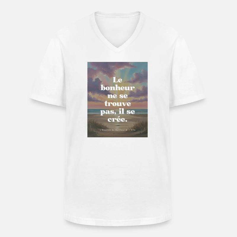 "Schaffe dein Glück" - Männer-T-Shirt mit V-Ausschnitt - Weiß