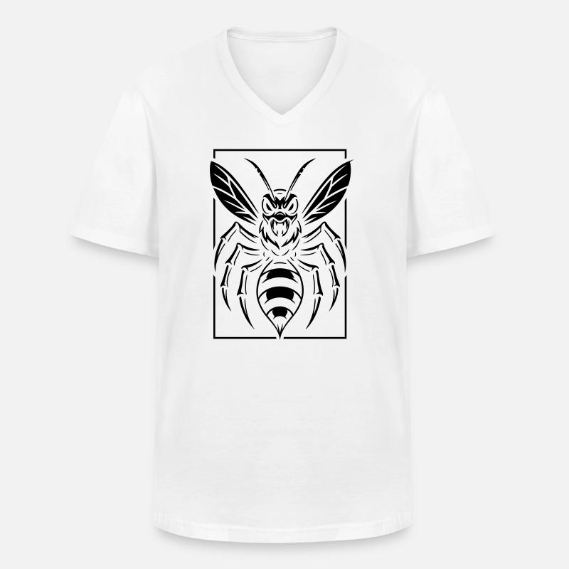 Stilisierte Wespe - Männer-T-Shirt mit V-Ausschnitt - Weiß