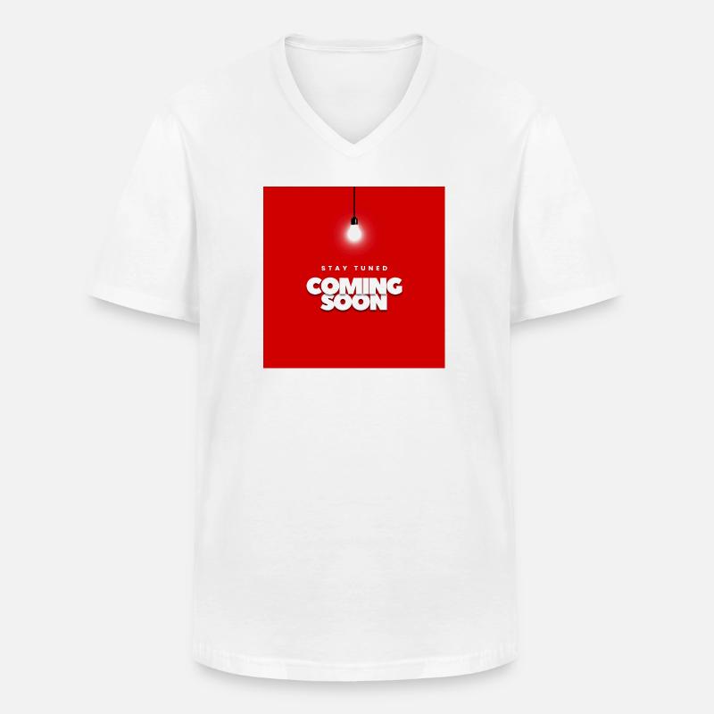 Fettes rotes Design mit Warteansage - Männer-T-Shirt mit V-Ausschnitt - Weiß
