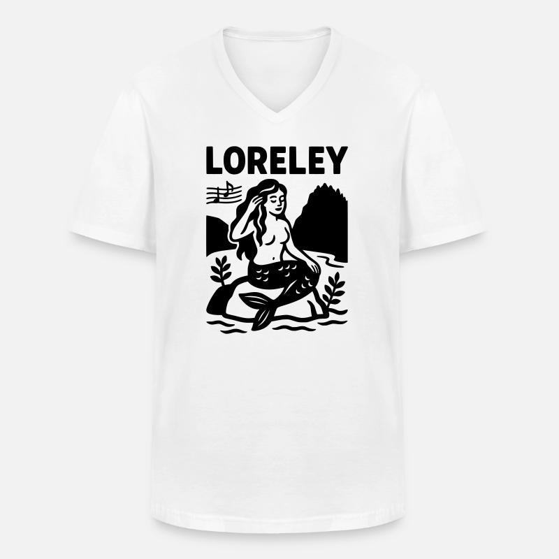 loreley - Männer-T-Shirt mit V-Ausschnitt - Weiß