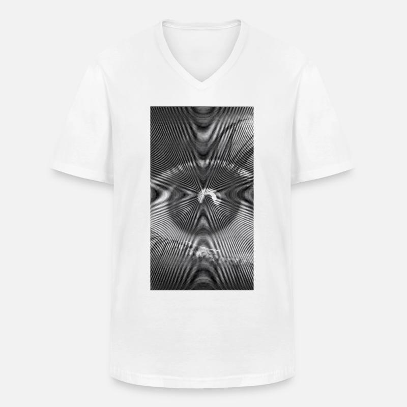 Spiralauge: Hypnotischer Blick - Männer-T-Shirt mit V-Ausschnitt - Weiß