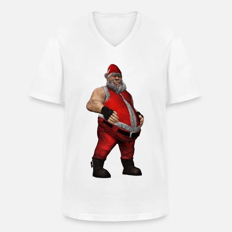 Bad Santa - Männer-T-Shirt mit V-Ausschnitt - Weiß