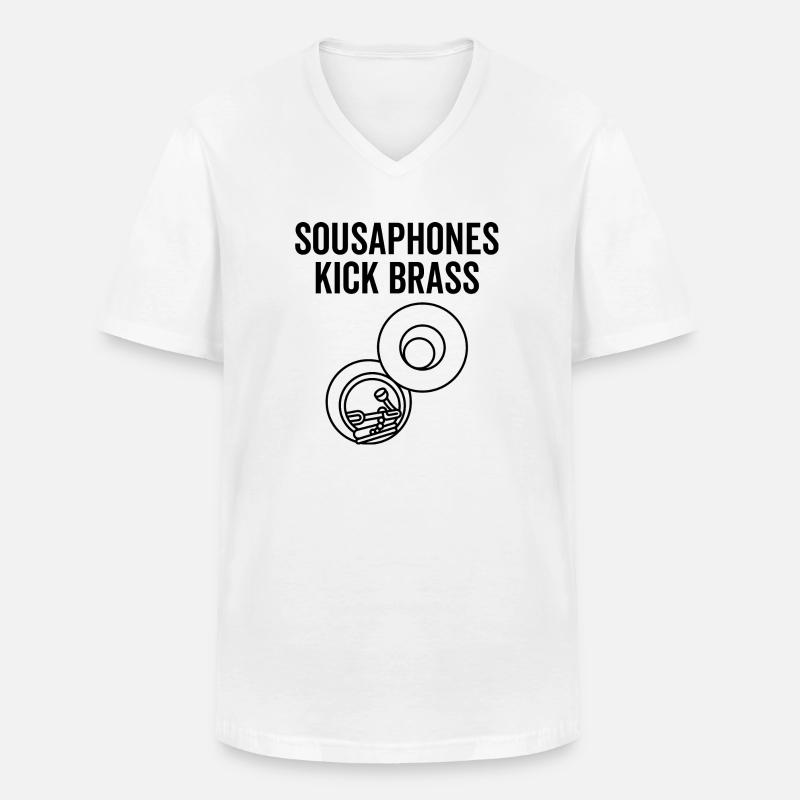 Sousaphone Kick Brass - Männer-T-Shirt mit V-Ausschnitt - Weiß