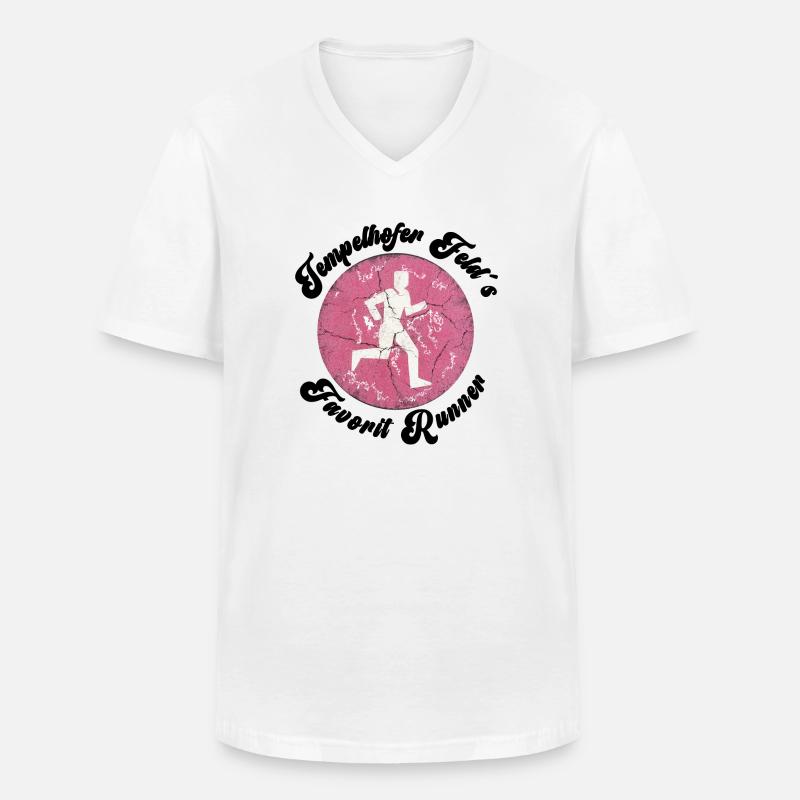 Tempelhofer Feld Runner Läufer Jogger - Männer-T-Shirt mit V-Ausschnitt - Weiß