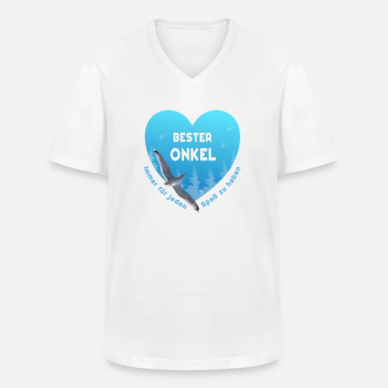 bester Onkel - Männer-T-Shirt mit V-Ausschnitt - Weiß