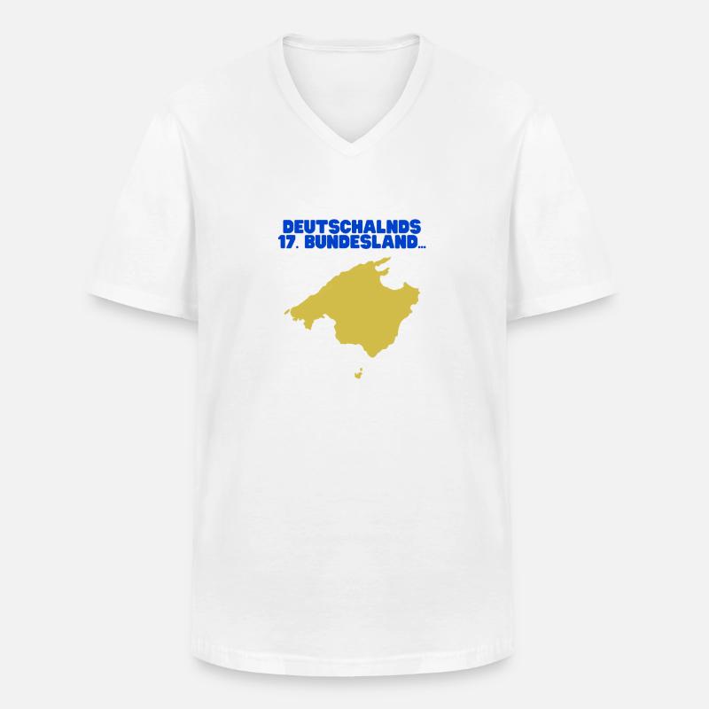 Mallorca merch - Männer-T-Shirt mit V-Ausschnitt - Weiß