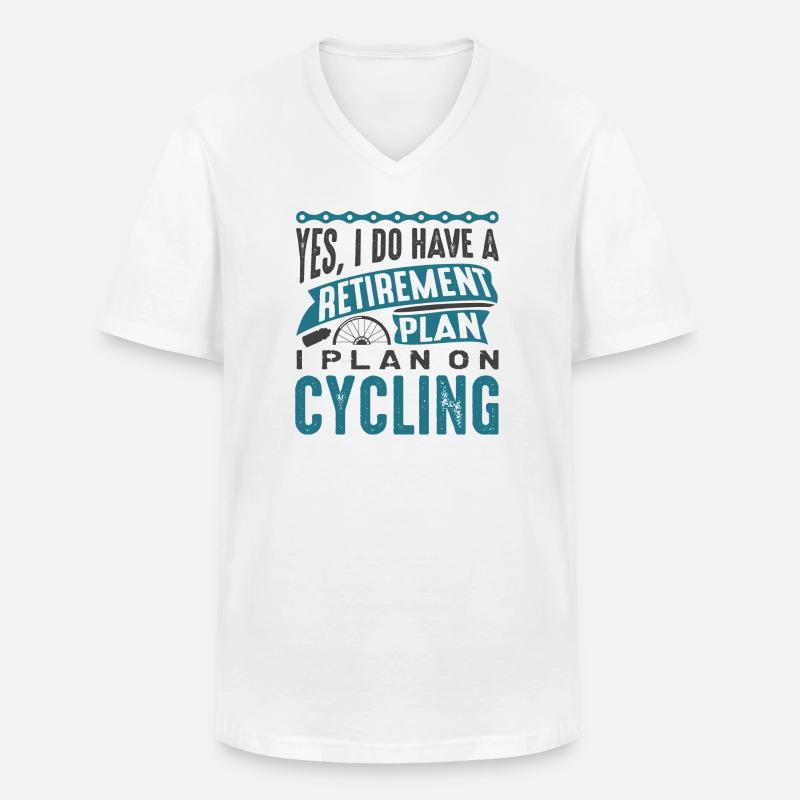 Rentenplan Radfahren - Männer-T-Shirt mit V-Ausschnitt - Weiß